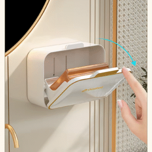 Wall-Mounted Double Soap Box with Lid – No-Drill Drainage Bathroom Holder