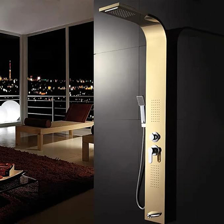 Luxury Gold 6-in-1 LED Shower Panel System